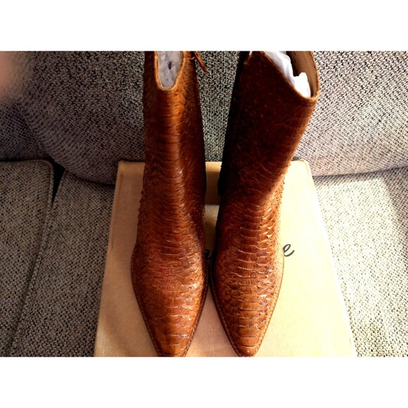 Matisse Caty Snake Pointed Toe Cowboy Zippered Booties Womens BROWN Casual Boots - Picture 16 of 16